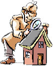 Sherlock Holmes with his magnifying glass over the roof on the house represents how the Feng Shui energies within a home or business real clues to what is to come for the occupant in the coming month!